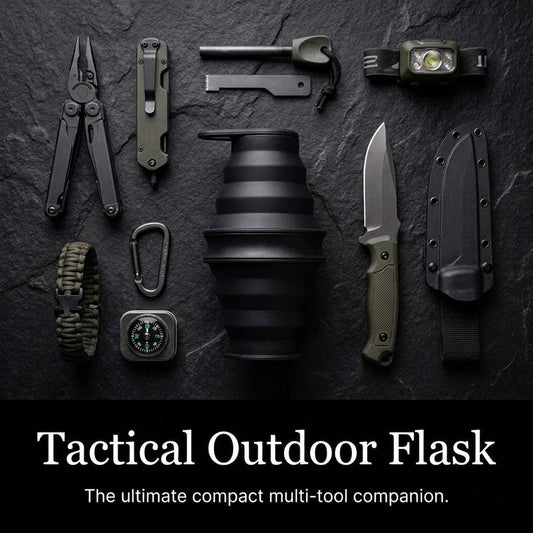 Ultra-Thin Foldable Silicone Sports Water Bottle Portable for Outdoor Camping, Travel, Cycling, Fitness & Business Trips - Black