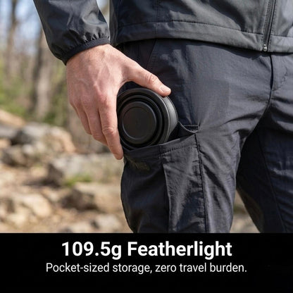 Ultra-Thin Foldable Silicone Sports Water Bottle  Portable for Outdoor Camping, Travel, Cycling, Fitness & Business Trips - Black