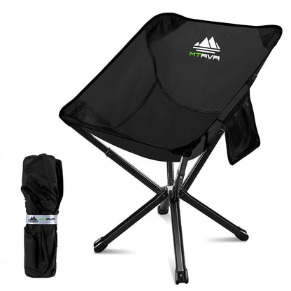 MANM Ultralight Folding Camping Chair 1.45kg – portable backpacking chair with durable aluminum frame and tear-resistant fabric, shown folded and open